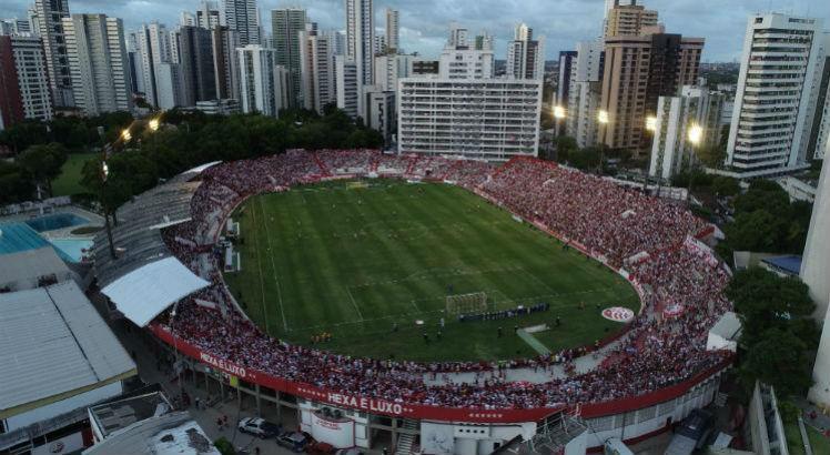 Amistoso internacional marcou a volta ao Estádio dos Aflitos, em dezembro de 2018. Foto: Arnaldo Carvalho/JC Imagem